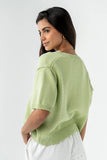 Liza Short Sleeve Cardigan in Green