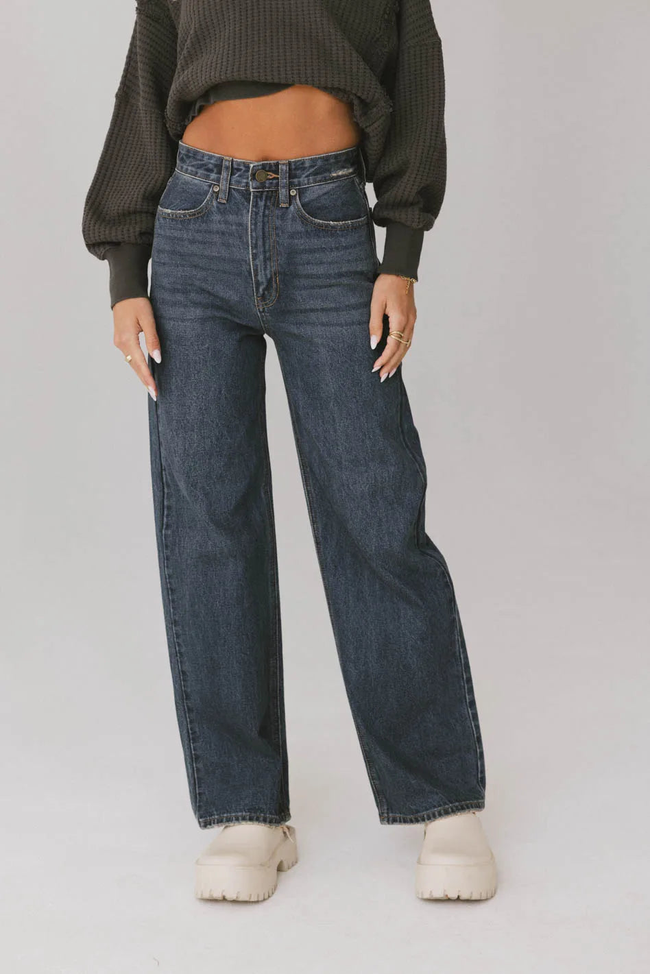 Emiliano Wide Leg Jeans in Dark Wash FINAL SALE