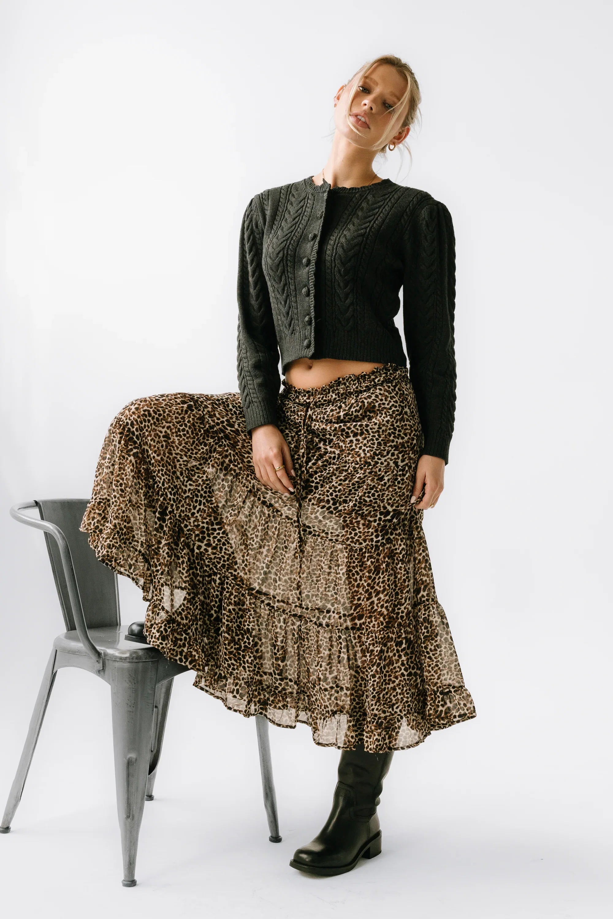 Kayden Leopard Maxi Skirt FINAL SALE