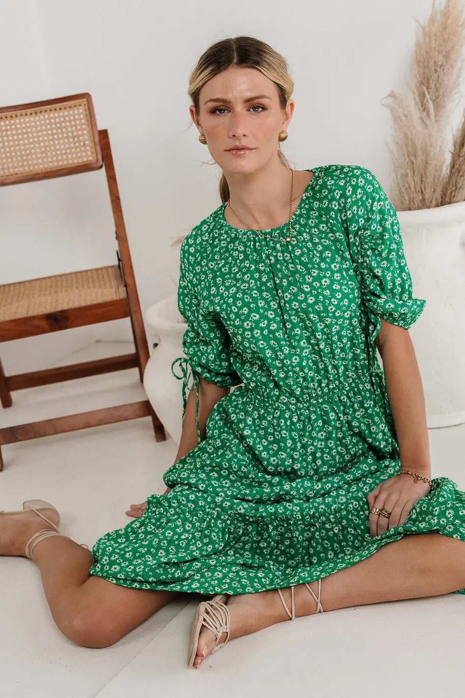 Marlee Midi Dress in Green FINAL SALE