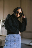 Catherine Turtleneck Sweater in Black FINAL SALE