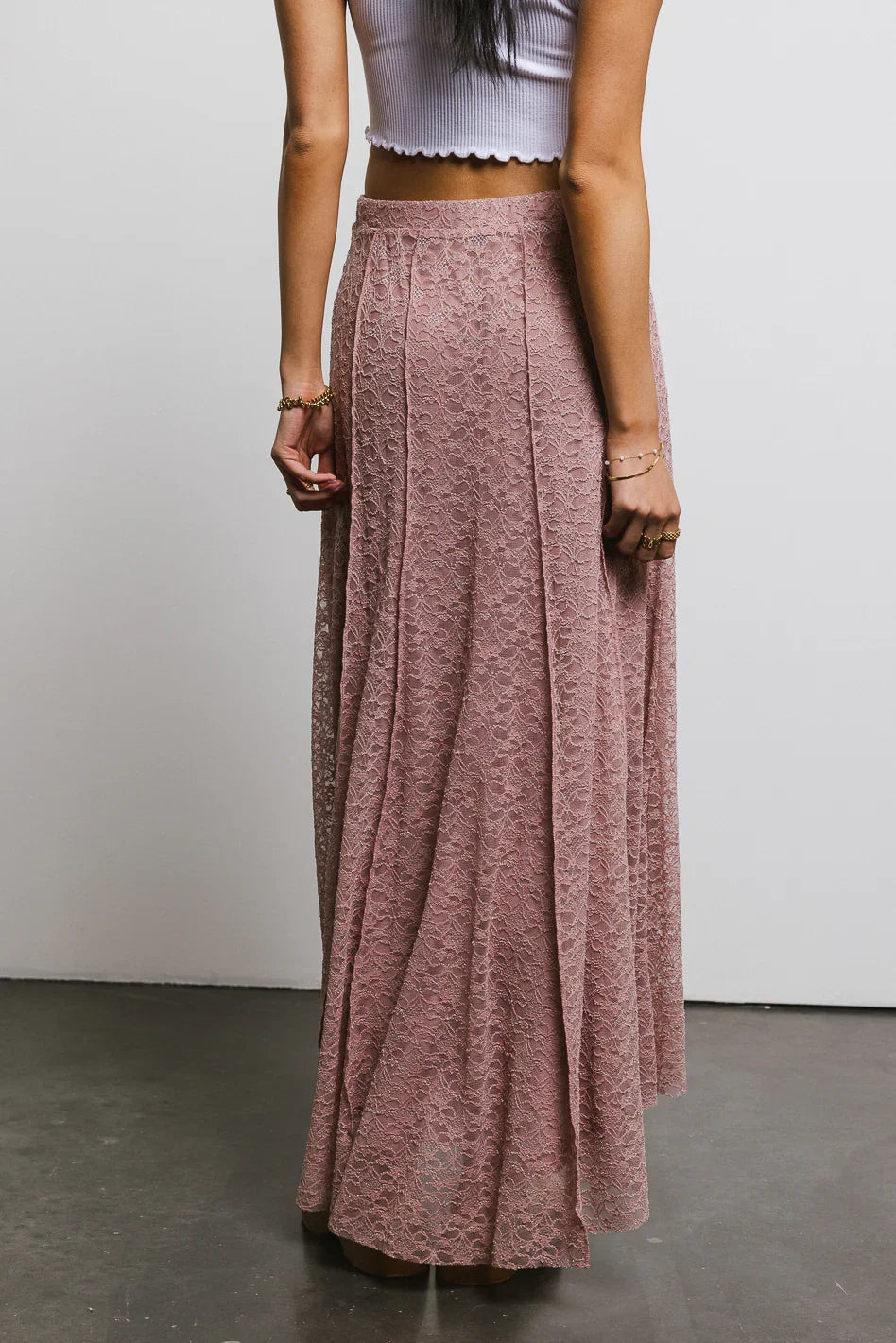Eliza Lace Skirt in Rose FINAL SALE