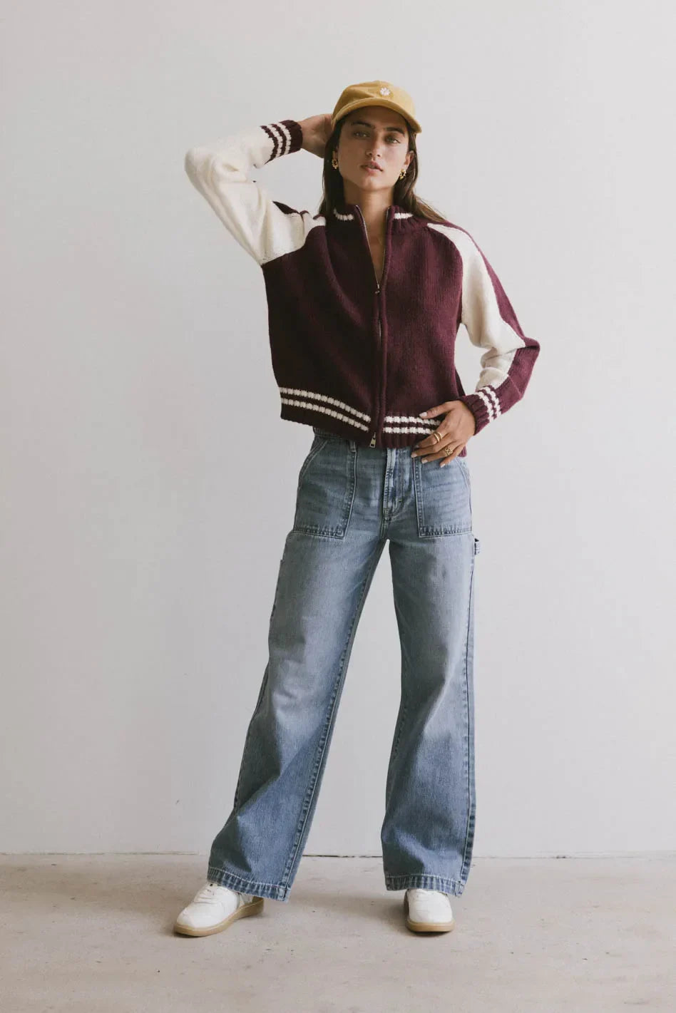 Sebastian Knit Jacket in Burgundy FINAL SALE