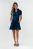 Carlie Denim Mini Dress in Dark Wash