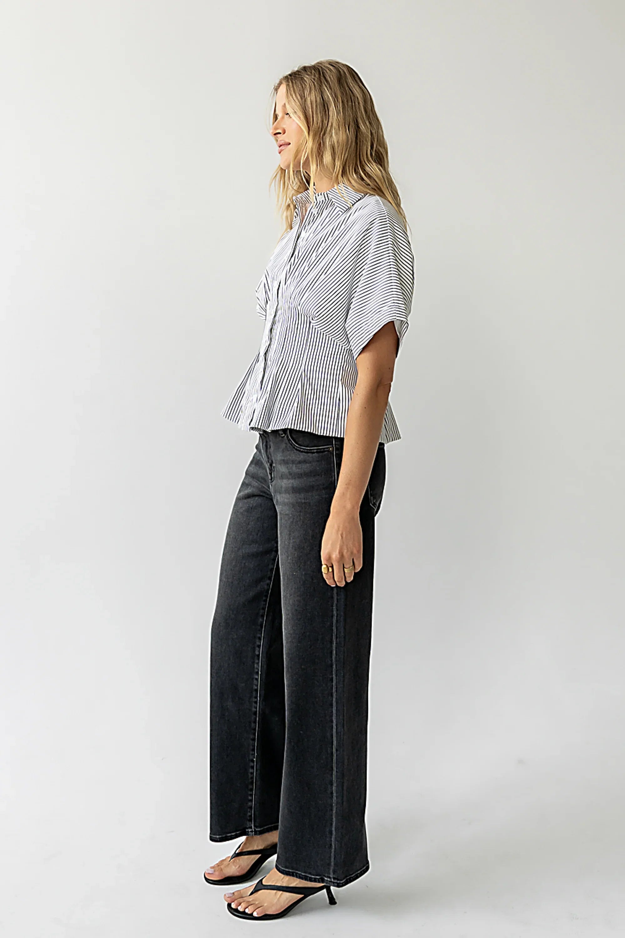 Alec Striped Blouse in White