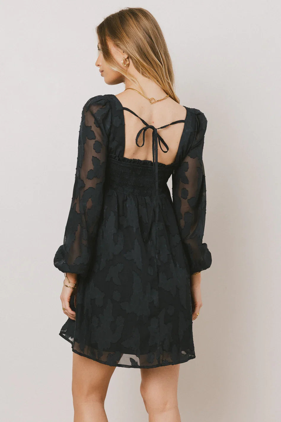 Miles Smocked Mini Dress in Navy FINAL SALE