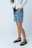 Roselyn Plaid Denim Shorts