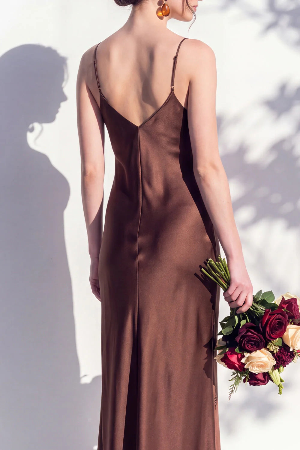 Satin Spaghetti Straps Sheath Sage Bridesmaid Dress