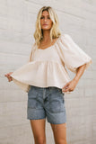 Delilah Gingham Peplum Top FINAL SALE