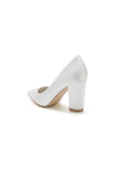 Floral Beaded Pointed Toe Chunky Heel