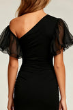 Bodycon One Shoulder Asymmetrical Little Black Dress
