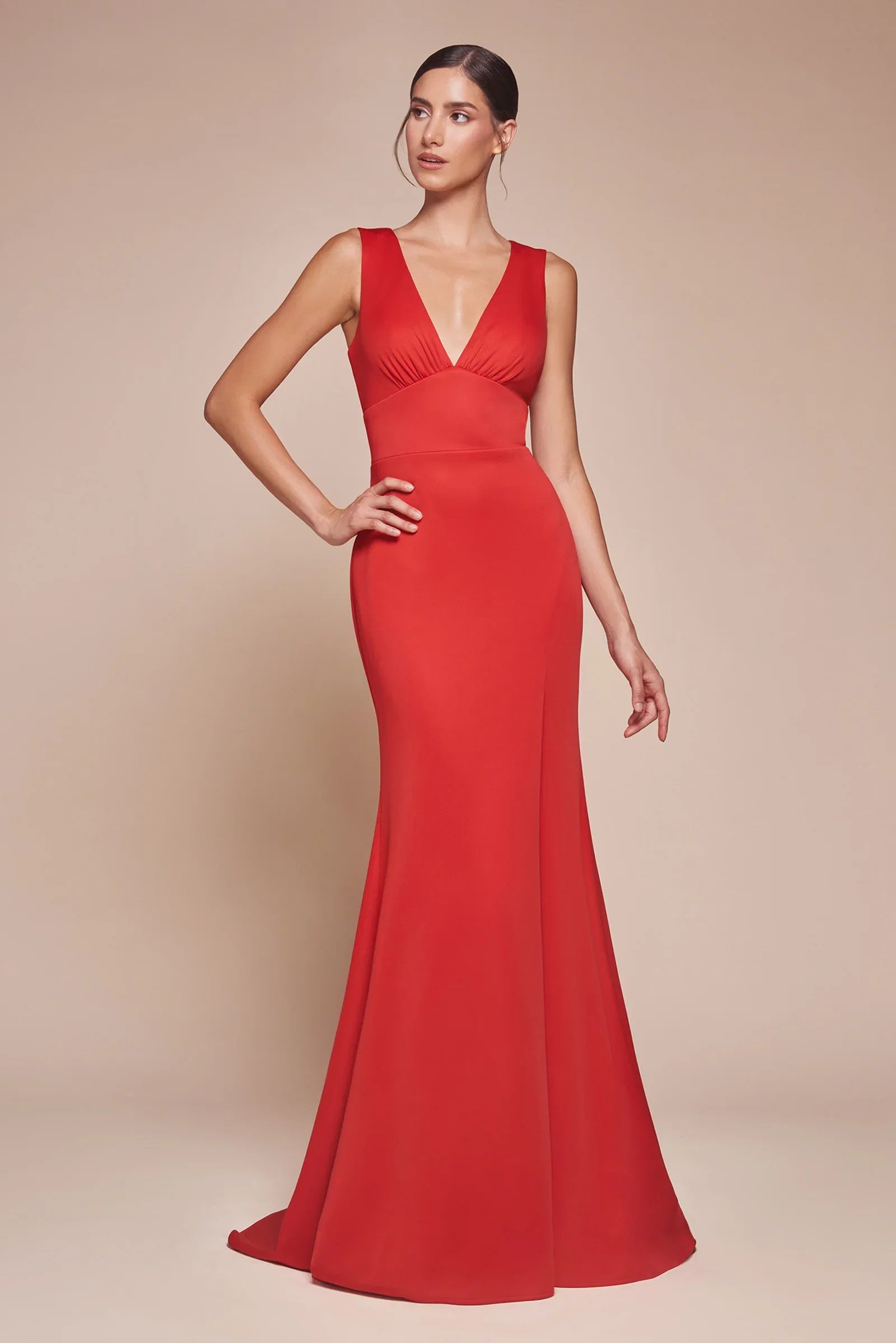 Cora Gown V Neckline Keyhole Back