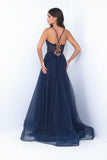 Dani Gown Navy Lace Tulle A line Dress