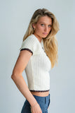 Kinley Contrast Sweater in Ivory