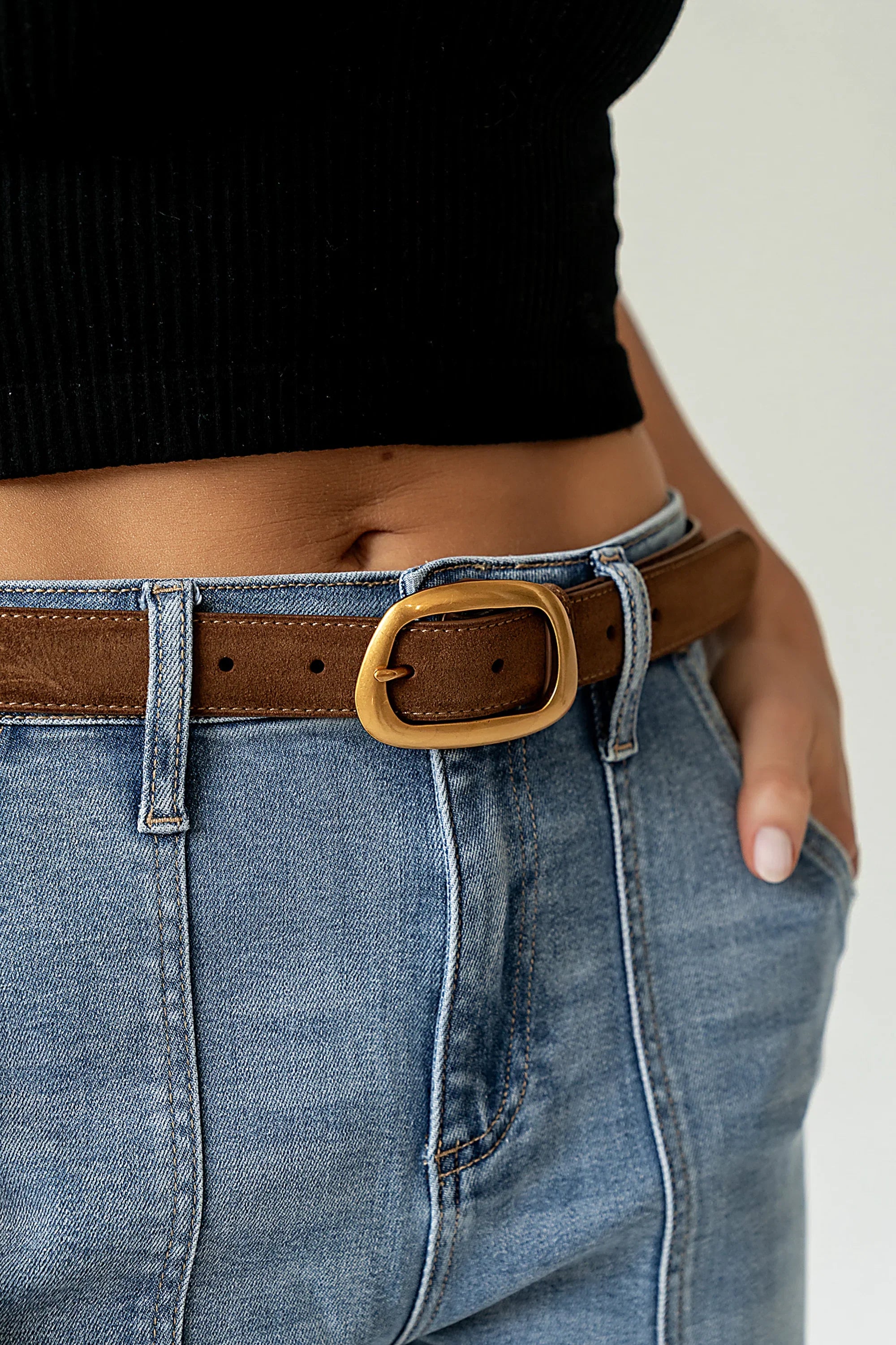 Jonas Asymmetrical Belt in Cognac