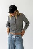 Josy Button Front Cardigan in Dusty Blue