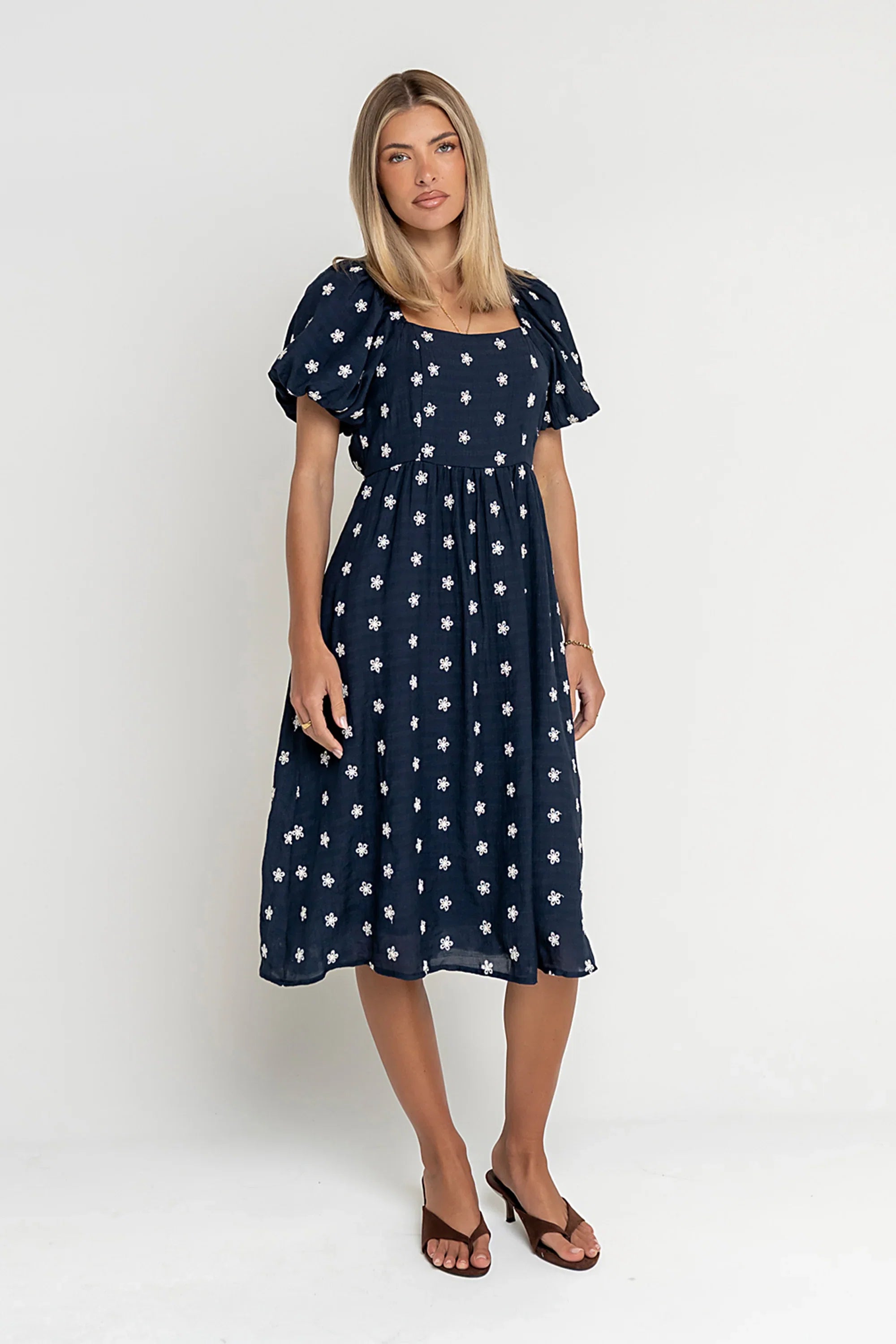 Tara Embroidered Midi Dress