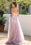 SOLAINE GOWN MAUVE STRAPLESS BUSTIER CORSET A LINE DRESS