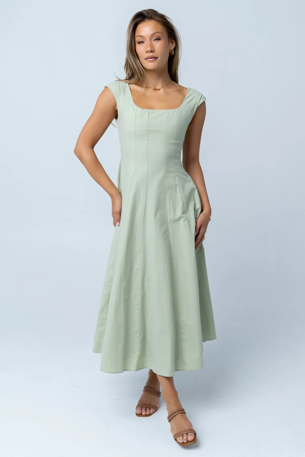 Colin Midi Dress in Sage