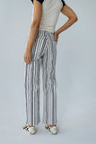 Kimmie Striped Straight Leg Jeans