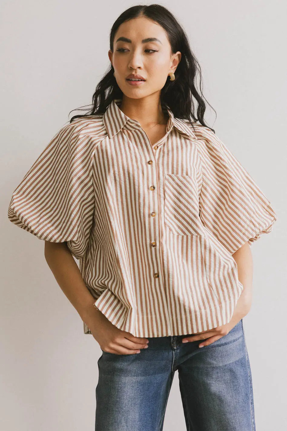 Callum Button Up in Mocha FINAL SALE