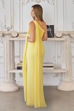 Melissa Gown One Shoulder Chiffon Dress