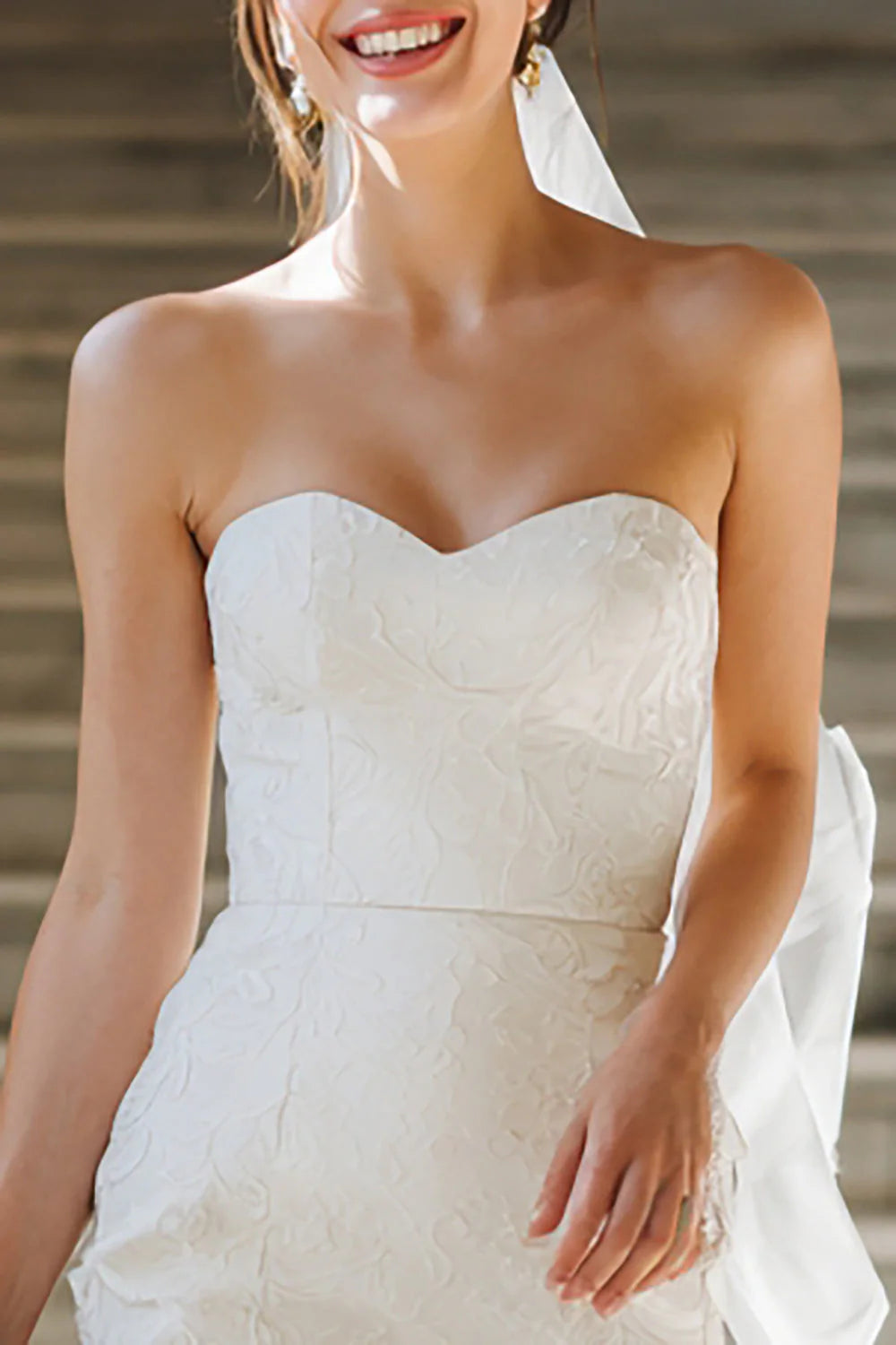 Strapless Bodycon White Mini Bridal Shower Dress