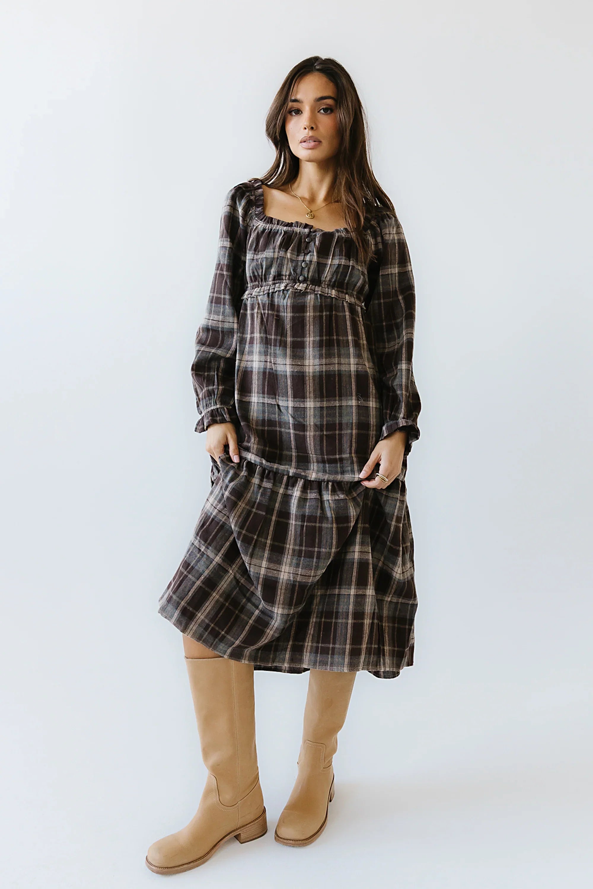 Harlow Plaid Maxi Dress FINAL SALE