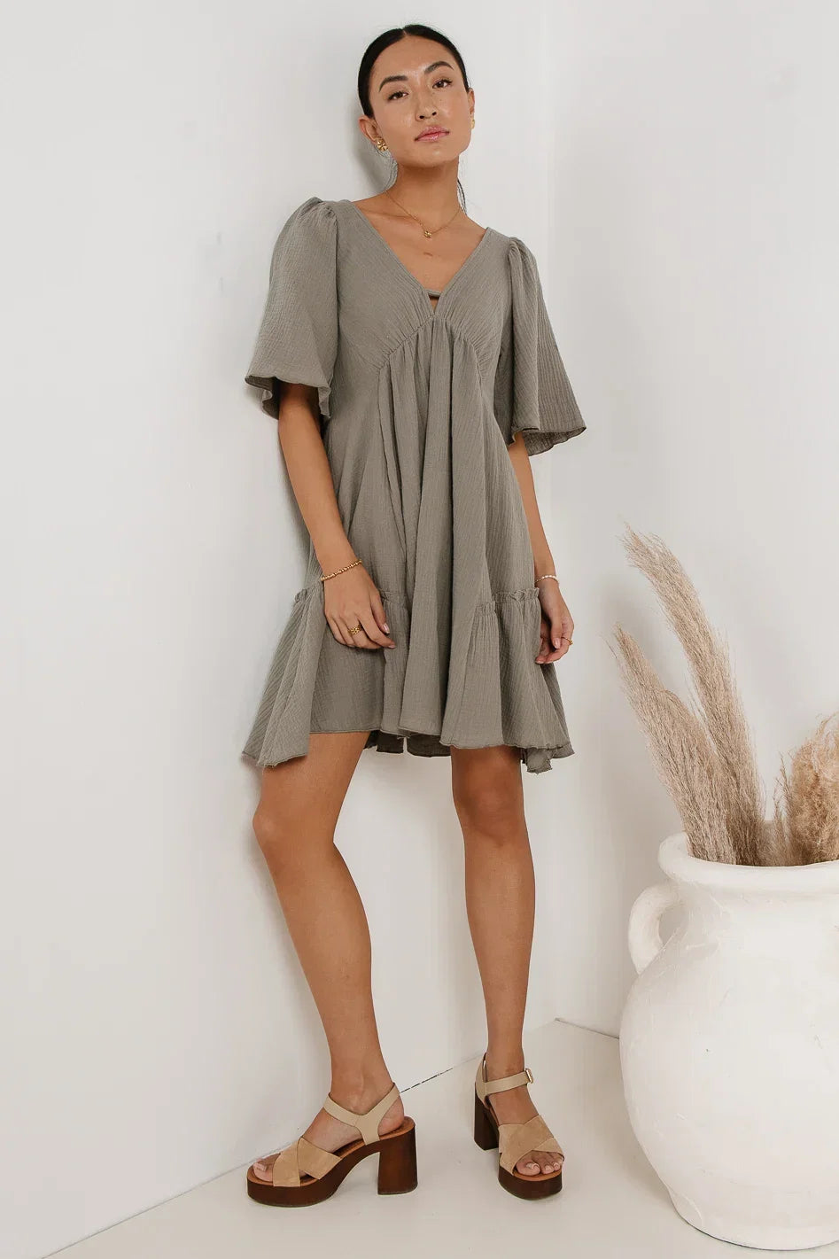 Slow It Down Mini Dress in Sage FINAL SALE