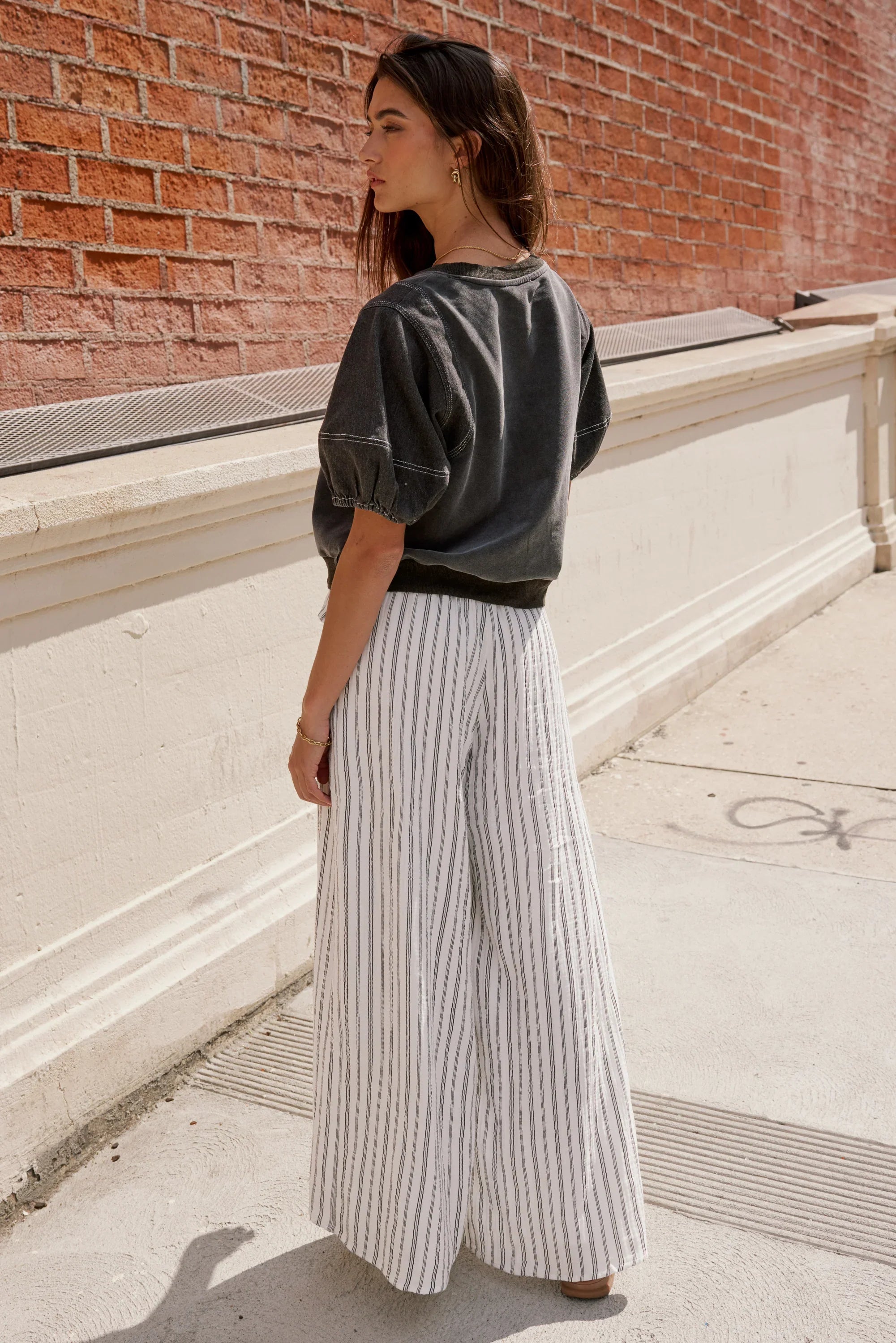 Mayson Wide Leg Pants in White FINAL SALE