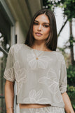 Kortney Floral Oversized Top in Sage