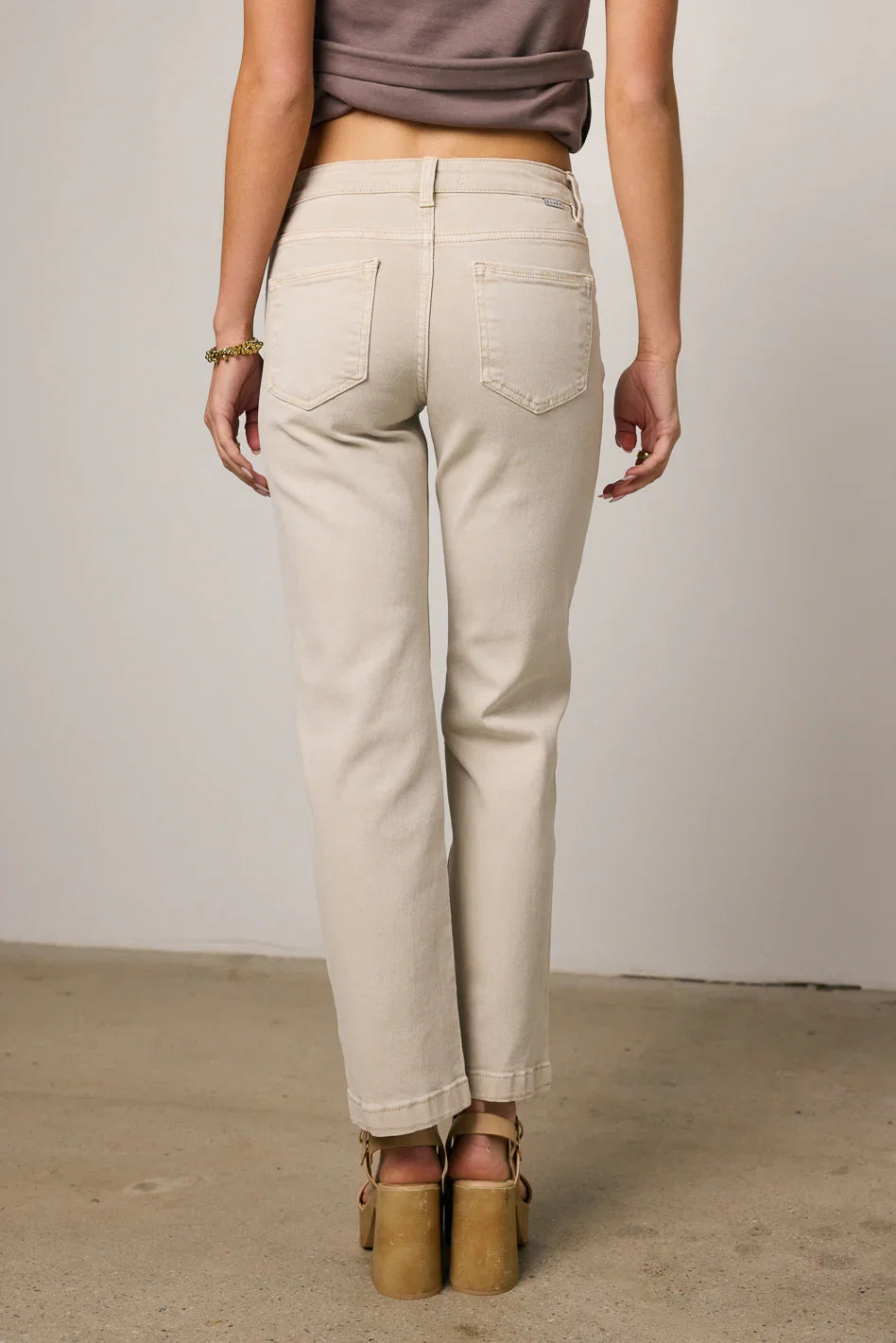 Nyla Straight Leg Jeans in Beige FINAL SALE