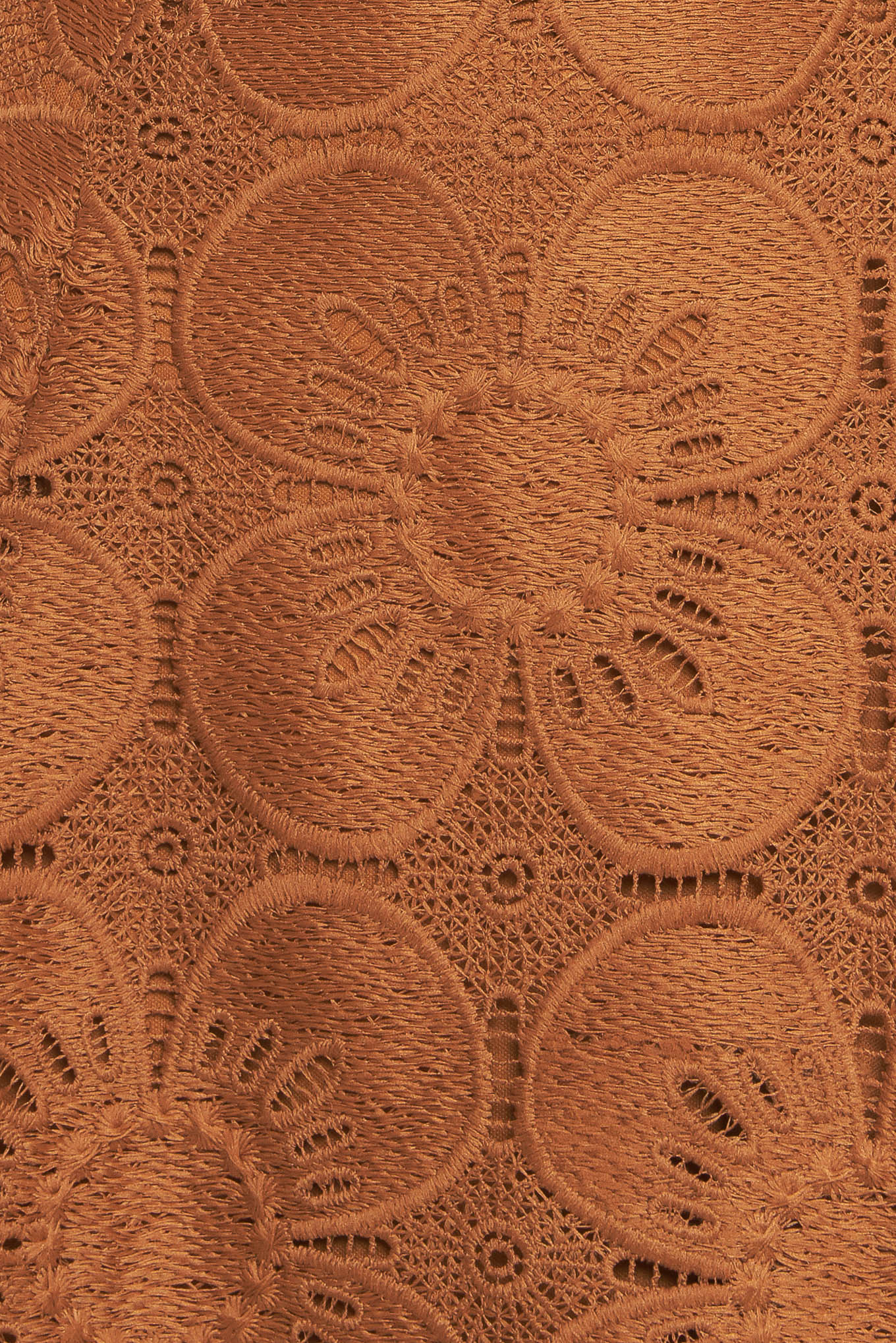 AUTUMN BLOOM LACE MINI DRESS BROWN
