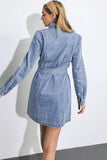 BE A LIGHT LONG SLEEVE DENIM MINI SHIRT DRESS