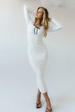 Janet Ribbed Maxi Dress in Ivory FINAL SALE