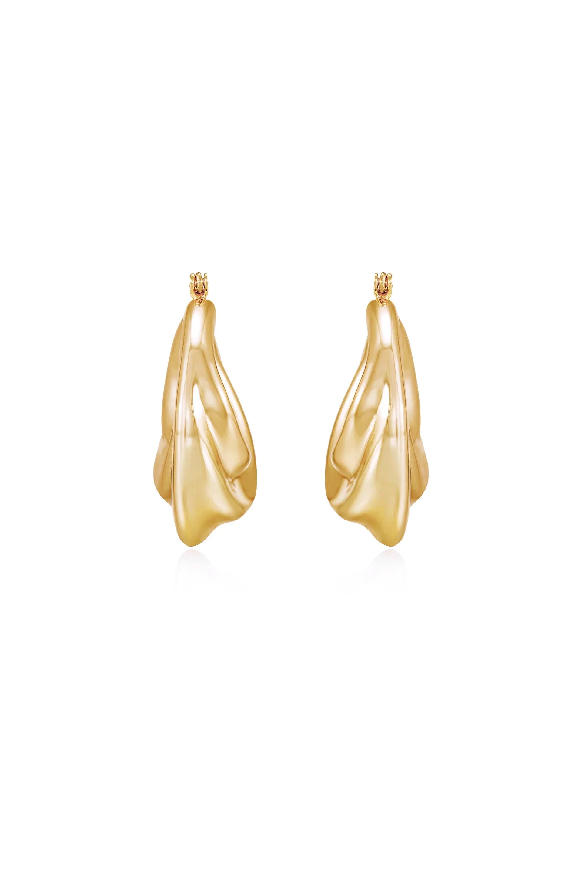 Crescent Swirl Hoop Earrings