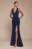 Cora Gown V Neckline Keyhole Back