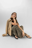Aden Suede Jacket in Khaki FINAL SALE