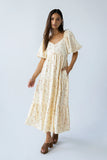 Amy Floral Maxi Dress in Yellow