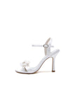 Open Toe Floral Beading Stiletto Heels
