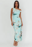 Amalfi Maxi Dress Mint Floral Print Dress