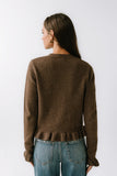 Rosie Ruffle Sweater in Brown FINAL SALE