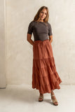 Mira Maxi Skirt in Marsala FINAL SALE