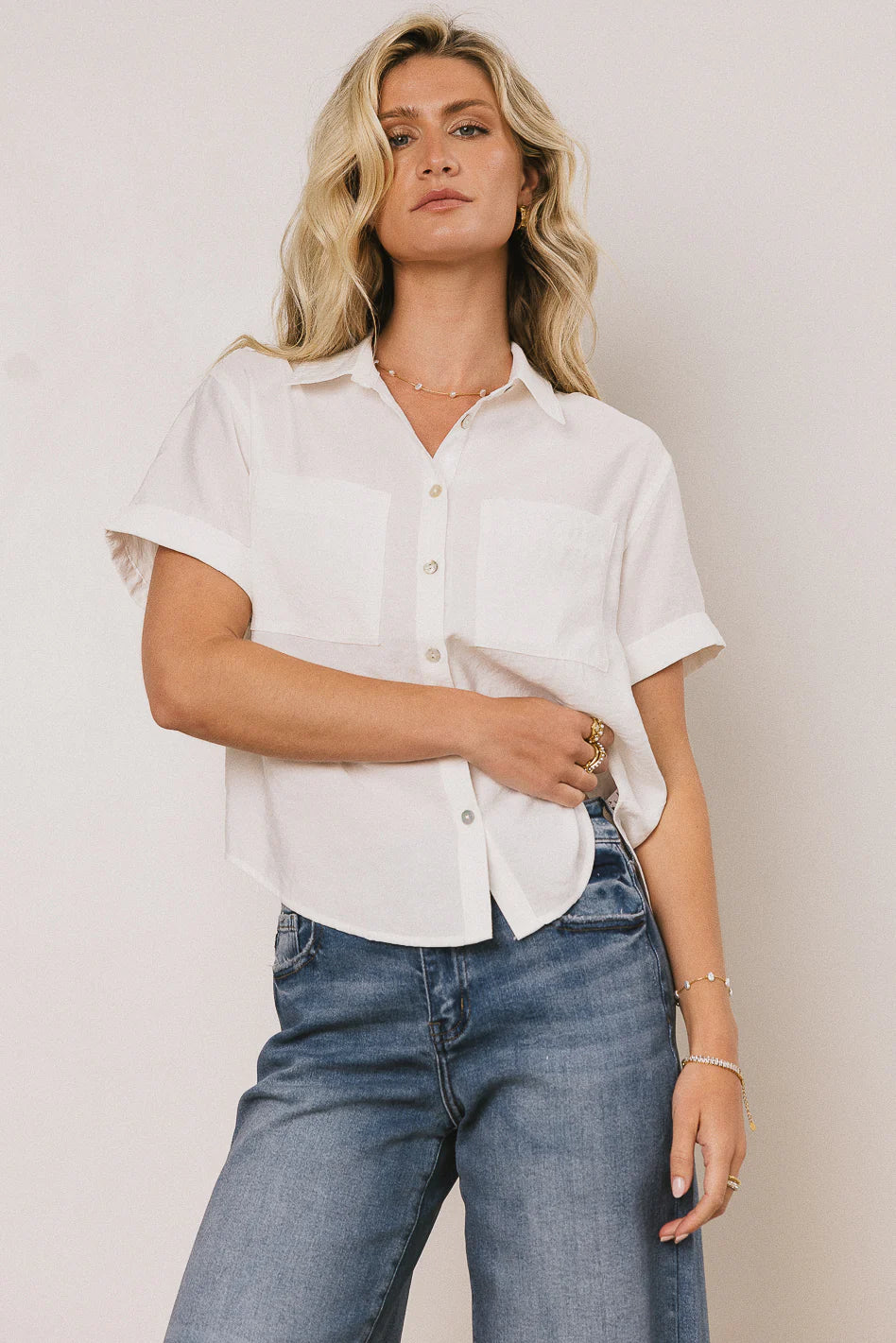 Nash Button Up in White FINAL SALE