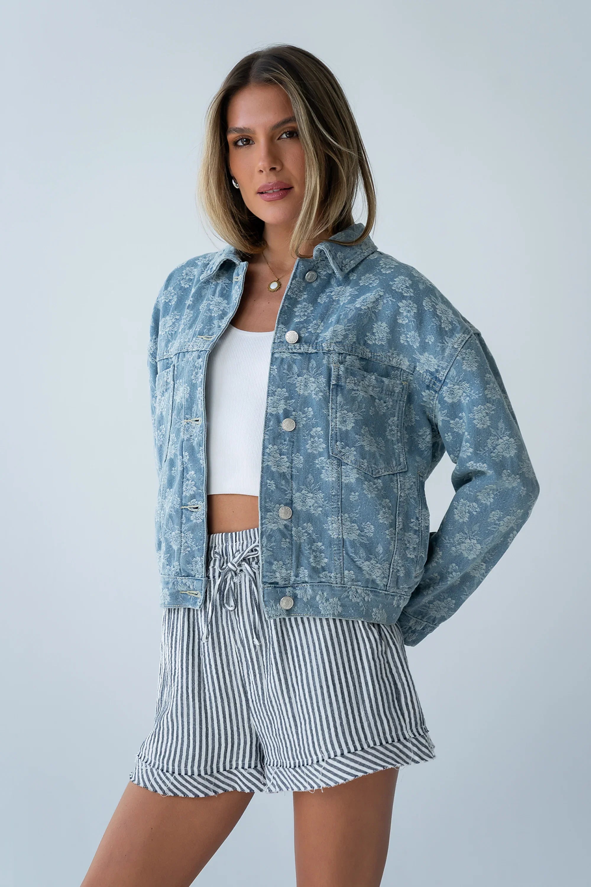 Lainey Floral Denim Jacket