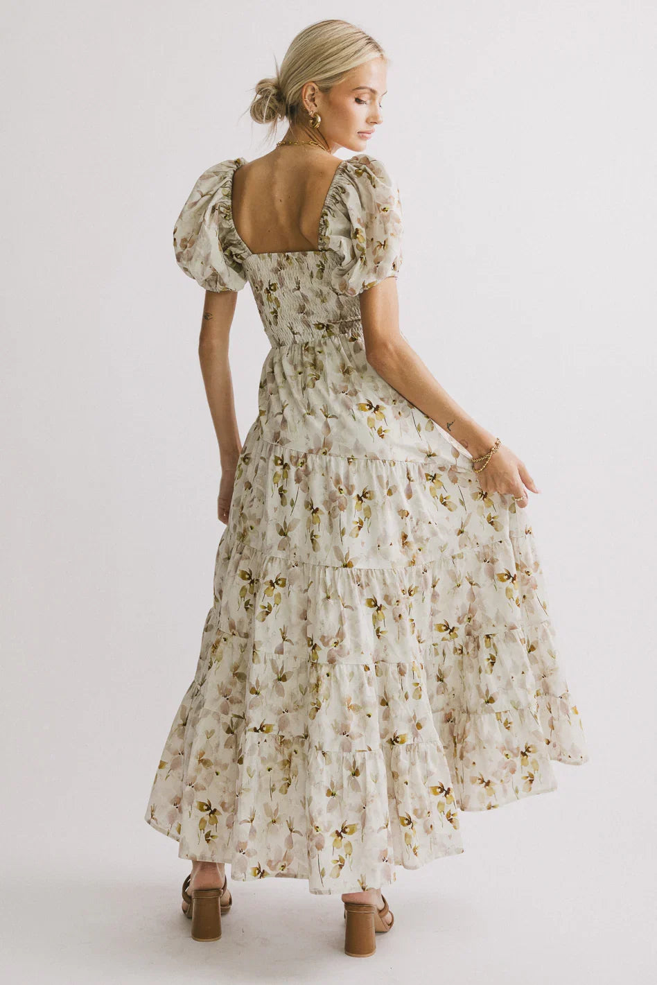 Robbie Floral Midi Dress in Mauve FINAL SALE