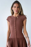 Bailee Maxi Dress in Red Brown
