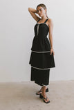 Liza Contrast Trim Dress in Black FINAL SALE