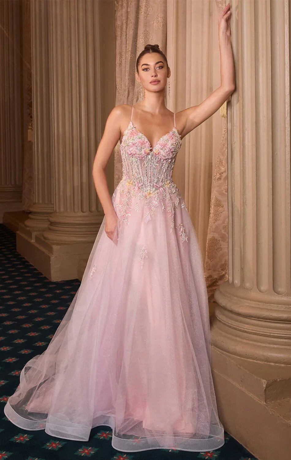 A1477 Waltzing Beaded Bouquet Ball Gown ANDREA LEO