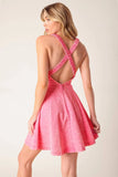 HIBISCUS PINK DENIM MINI DRESS